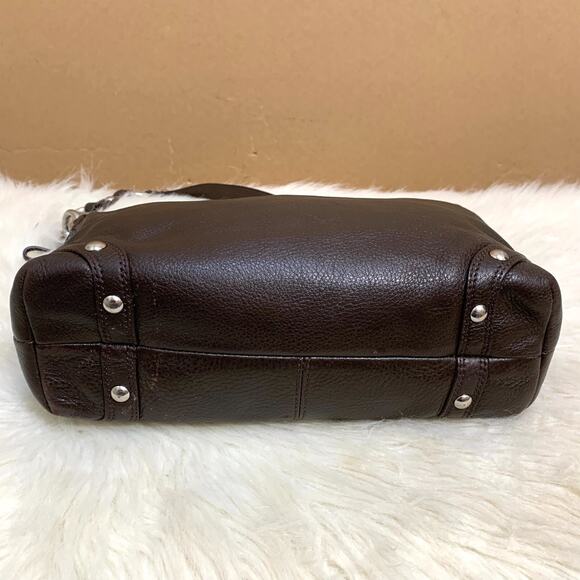 COACH Dark Brown Pebbled Leather CARLY Hobo Shoulder Bag F15251 - Picture 6 of 16